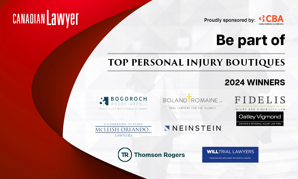 Vote for the best personal injury boutiques in Canada